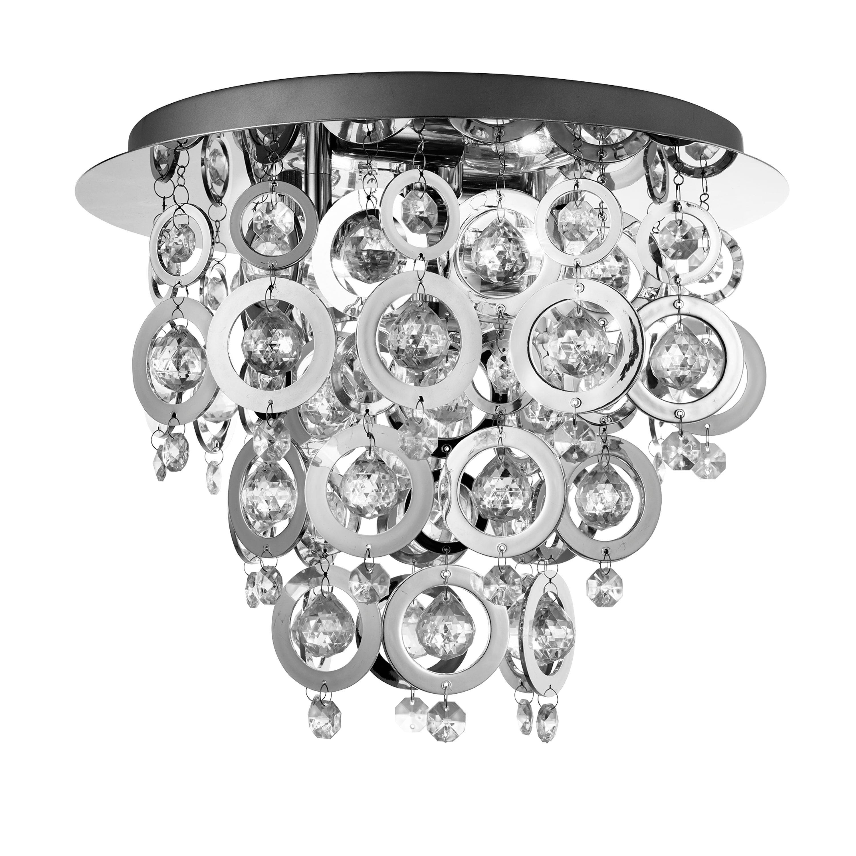 Searchlight Nova 3 Chrome Flush Ceiling Light