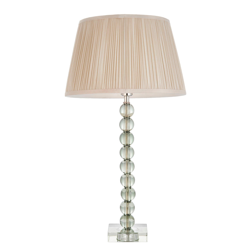 Adelie Green Crystal Glass Table Lamp - Oyster 12" Shade-Endon Lighting-Living-Room-Tiffany Lighting Direct-[image-position]