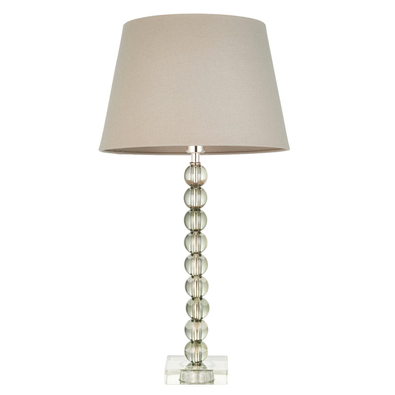 Adelie Grey/Green Crystal Glass Table Lamp With Grey Shade-Endon Lighting-Living-Room-Tiffany Lighting Direct-[image-position]