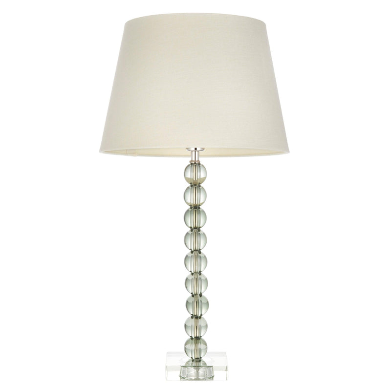 Adelie Grey/Green Crystal Glass Table Lamp With Ivory Shade-Endon Lighting-Living-Room-Tiffany Lighting Direct-[image-position]