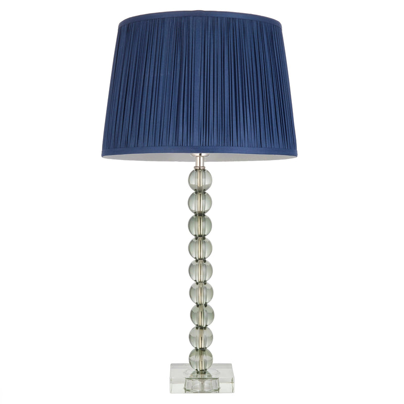 Endon Adelie Green Crystal Glass Table Lamp With Blue Shade-Endon Lighting-Living-Room-Tiffany Lighting Direct-[image-position]