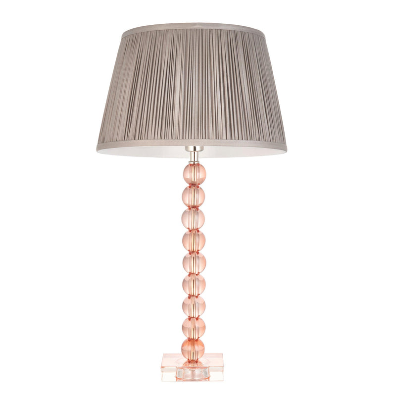 Adelie Pink Crystal Glass Table Lamp - Freya Charcoal Shade-Endon Lighting-Living-Room-Tiffany Lighting Direct-[image-position]