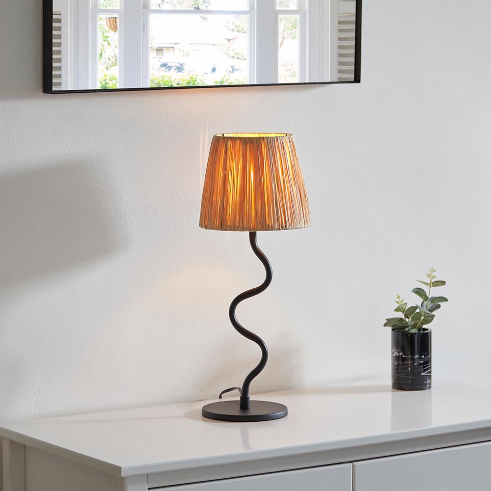 Wriggle Modern Black Table Lamp