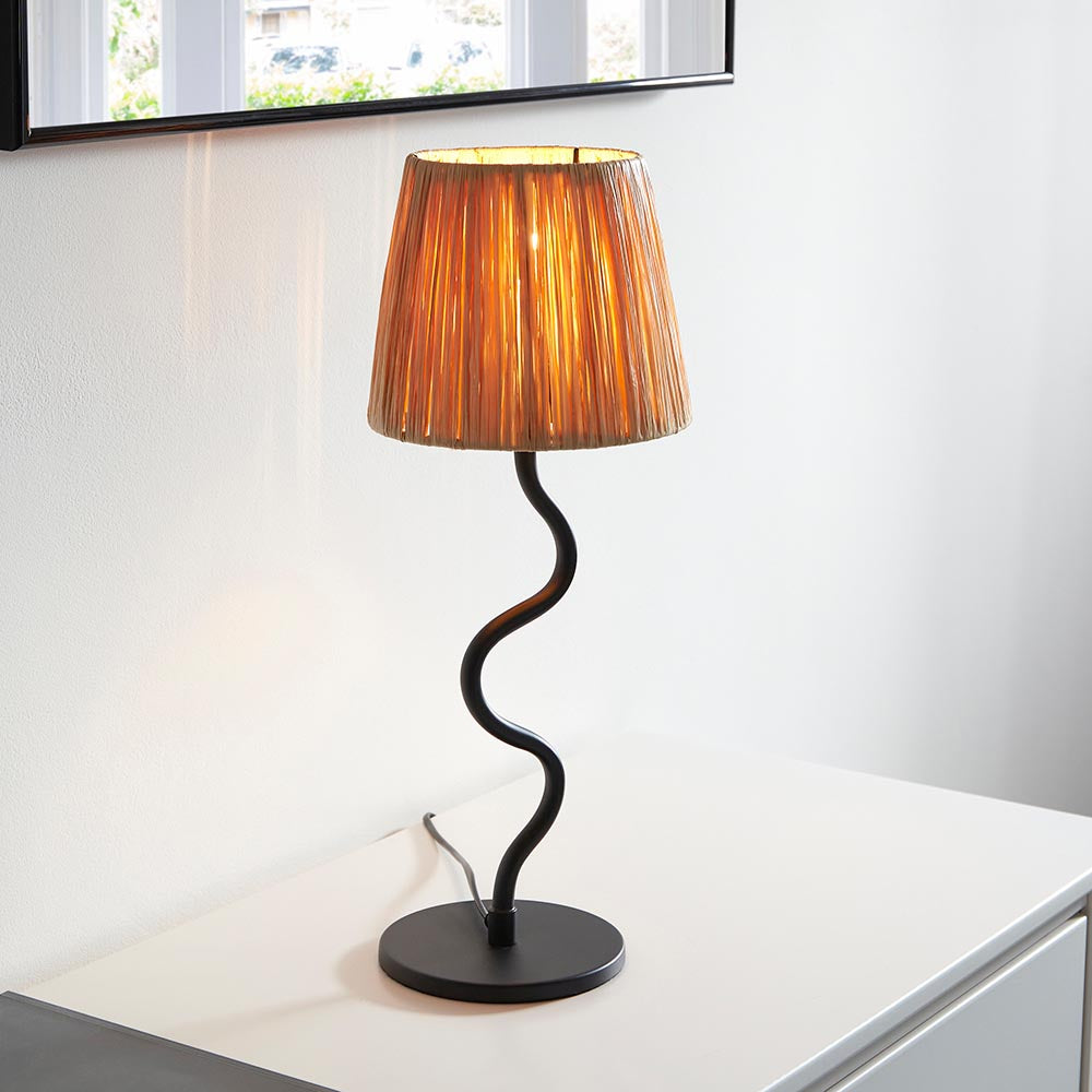 Wriggle Modern Black Table Lamp