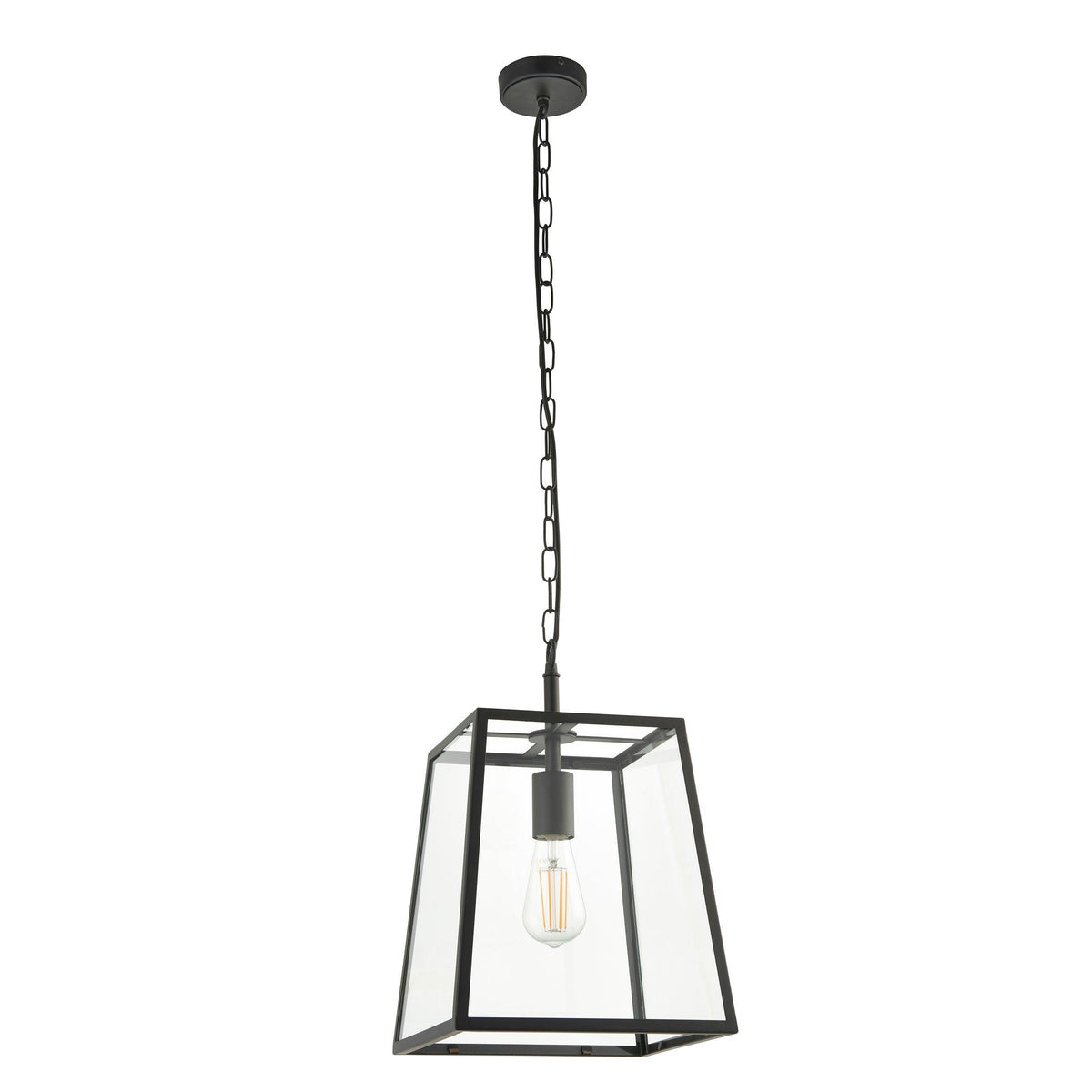 Hurst 1 Light Black Framed Clear Glass Ceiling Pendant-warehouse-180926