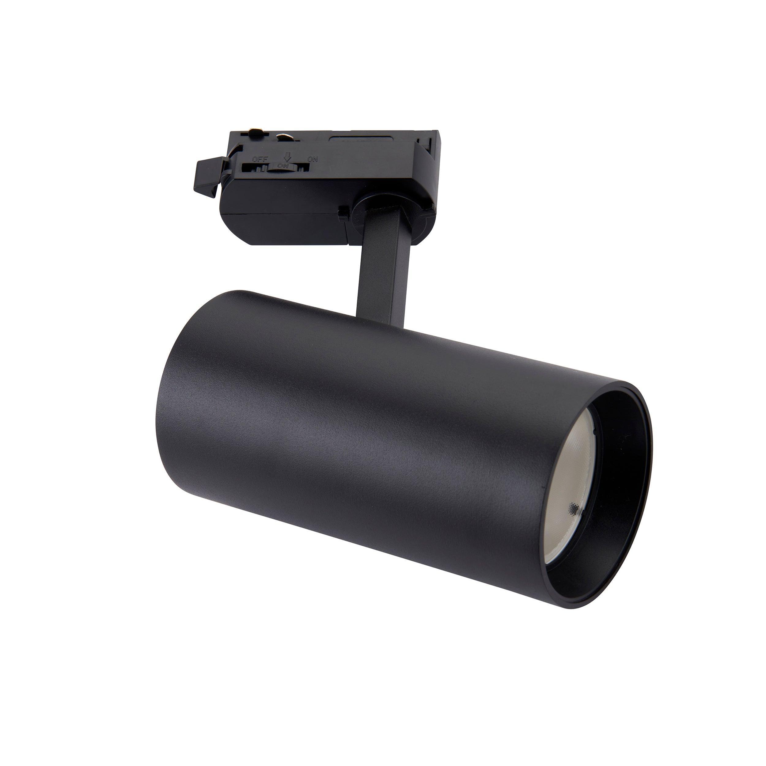 coltled 23w track head 3000k matt black cool whiteby Saxby Lighting, close up image