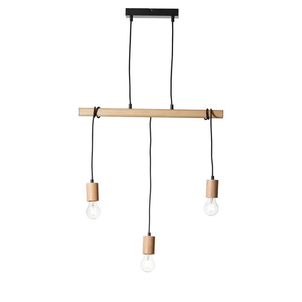 Sven 3 Light Wooden Linear Pendant