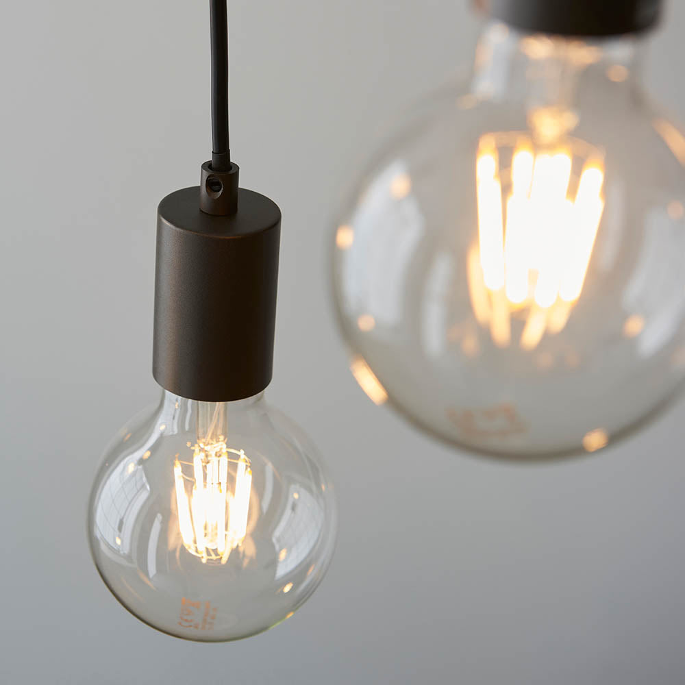 Stellan 6 Light Wood & Anthracite Linear Pendant