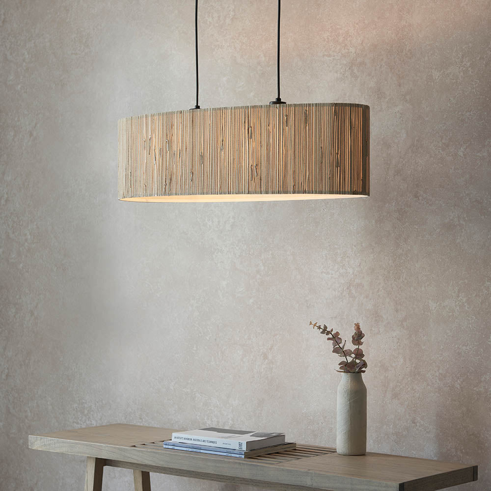 Longshore 2 Light Natural Seagrass Linear Pendant