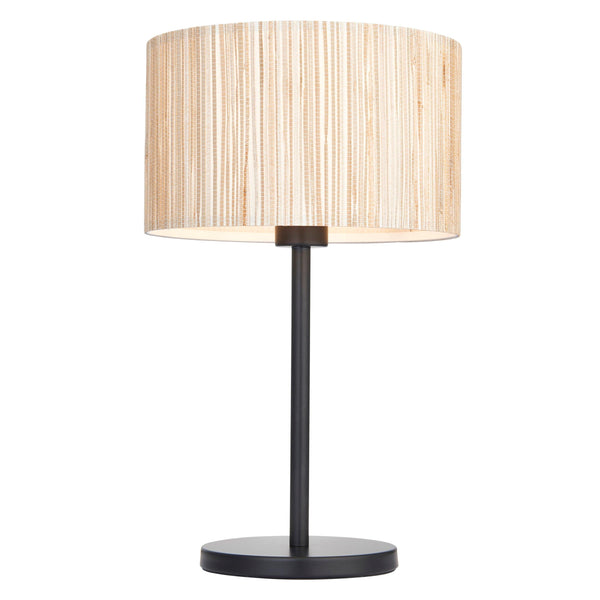 Longshore 1 Light Black Table Lamp With Seagrass Shade-Endon Lighting-Living-Room-Tiffany Lighting Direct-[image-position]