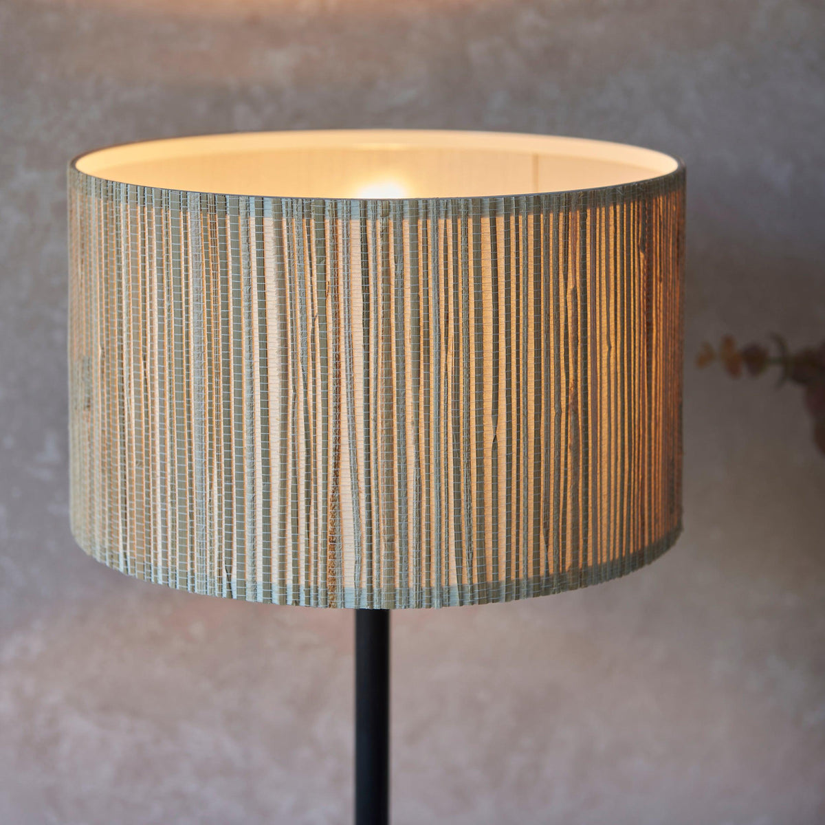 Longshore 1 Light Black Table Lamp With Seagrass Shade-OB-180926