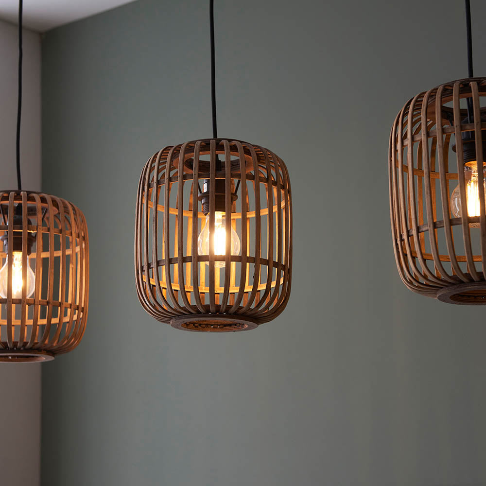 Mathias Natural Bamboo 3 Light Linear Pendant