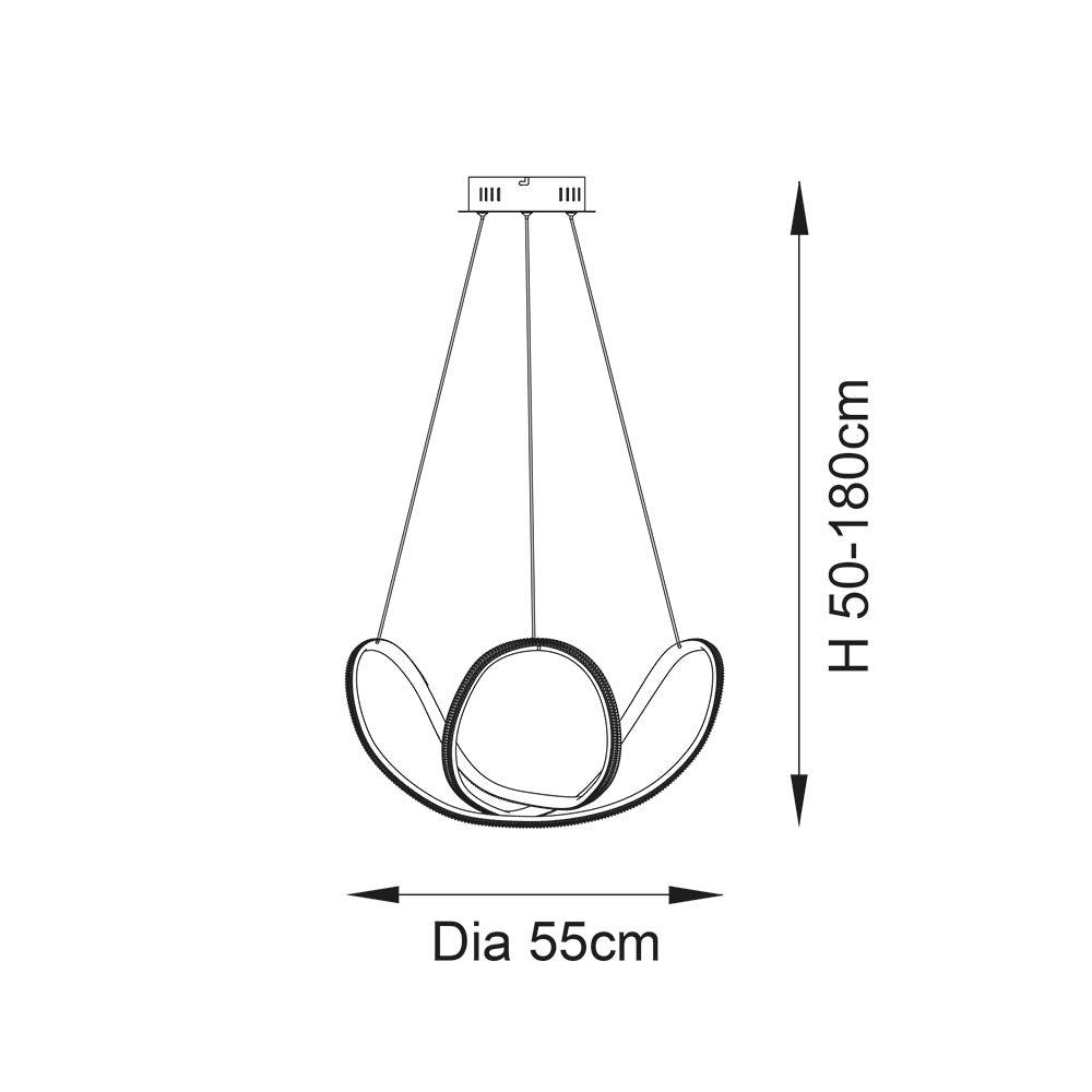 francisca modern led clear faceted acrylic ceiling pendant light by Endon Lighting Living Room Family Shot