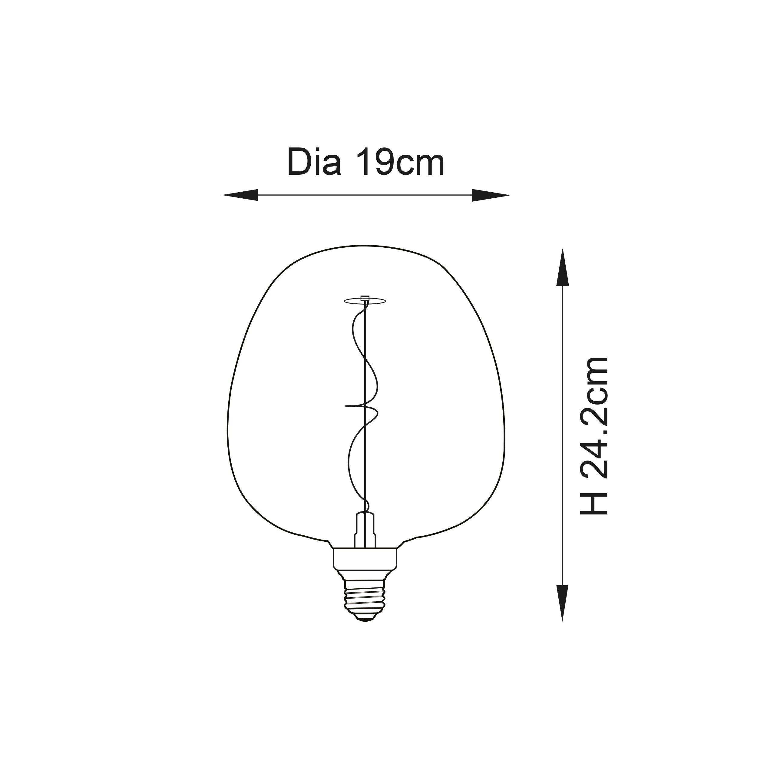 swirl e27 tinted amber decorative filament 4w led light bulb close fitting image
