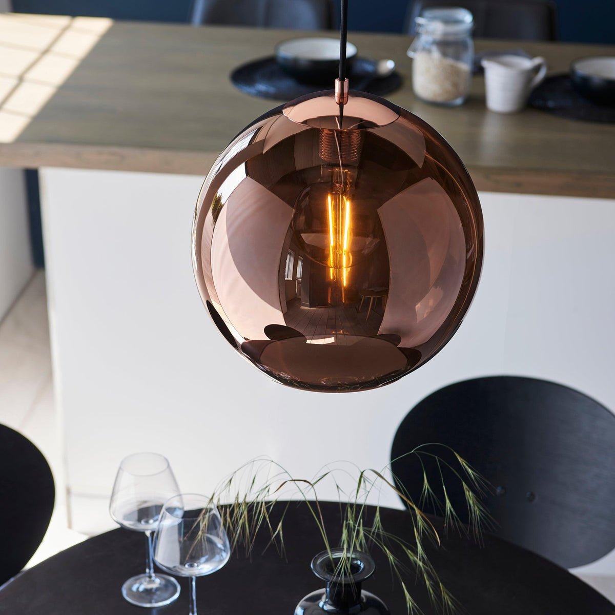 Boli Copper Mirrored Glass Ceiling Pendant-OB-180926