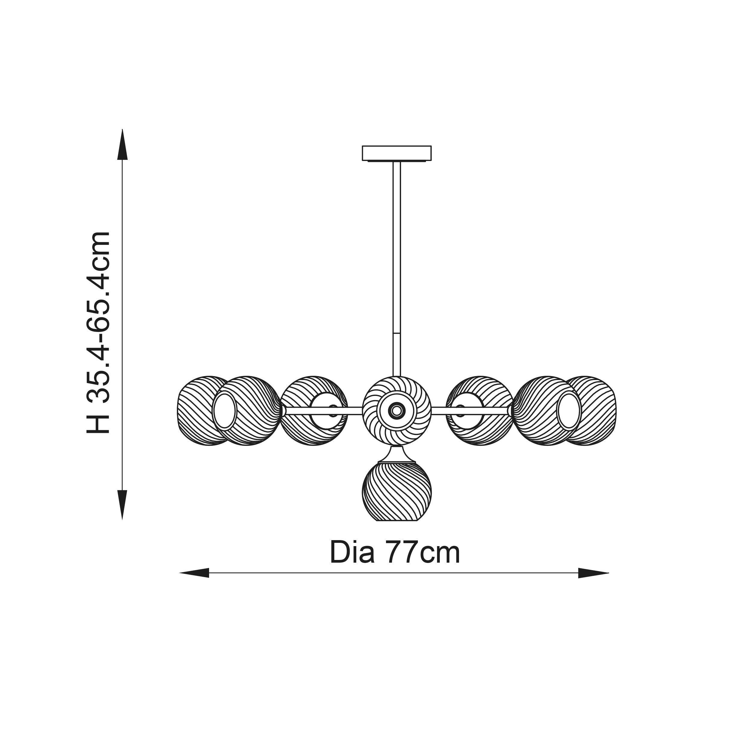 Allegra 8 Light Brass Pendant - Glass Shades-Ceiling Pendant Lights-Endon Lighting Bedrooom Lighting Wide ImageTiffany Lighting Direct