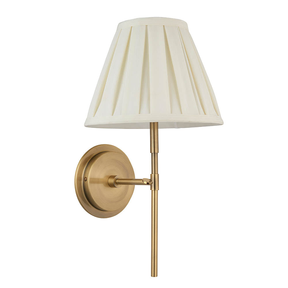 Rennes Brass Wall Light & Cream 10" Carla Shade