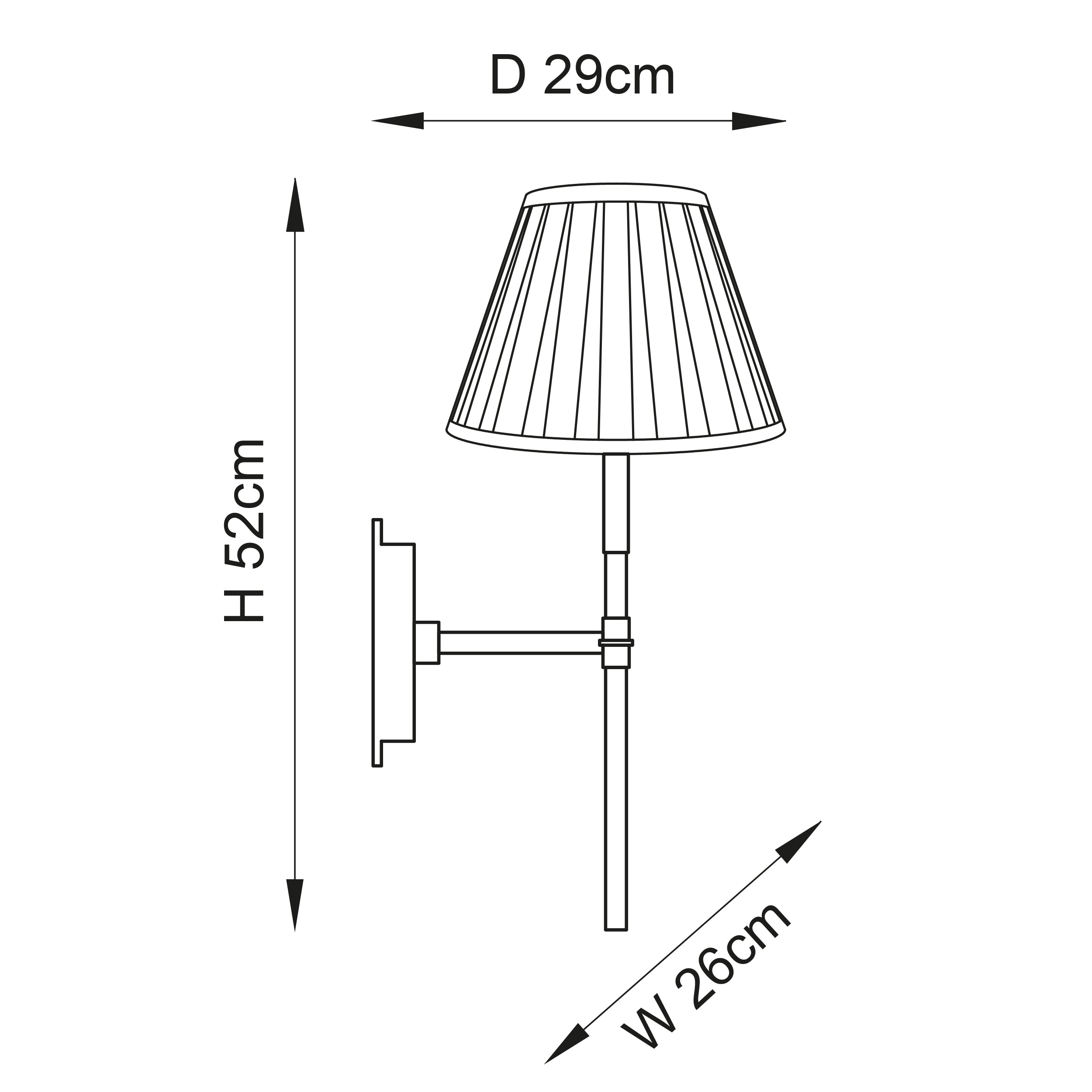 Rennes Brass Wall Light & Cream 10" Carla Shade