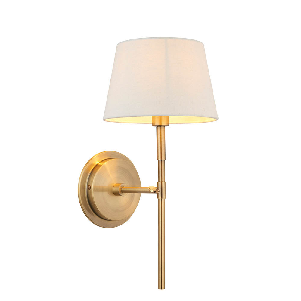 Rennes Brassl Wall Light & Ivory 8" Carla Shade 103355 by Endon Lighting