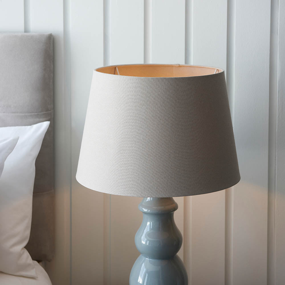 Provence Ceramic Grey Table Lamp - Cici Linen Shade