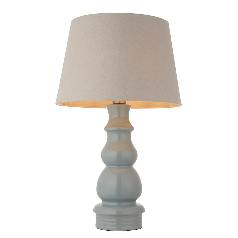Provence Ceramic Grey Table Lamp - Cici Linen Shade