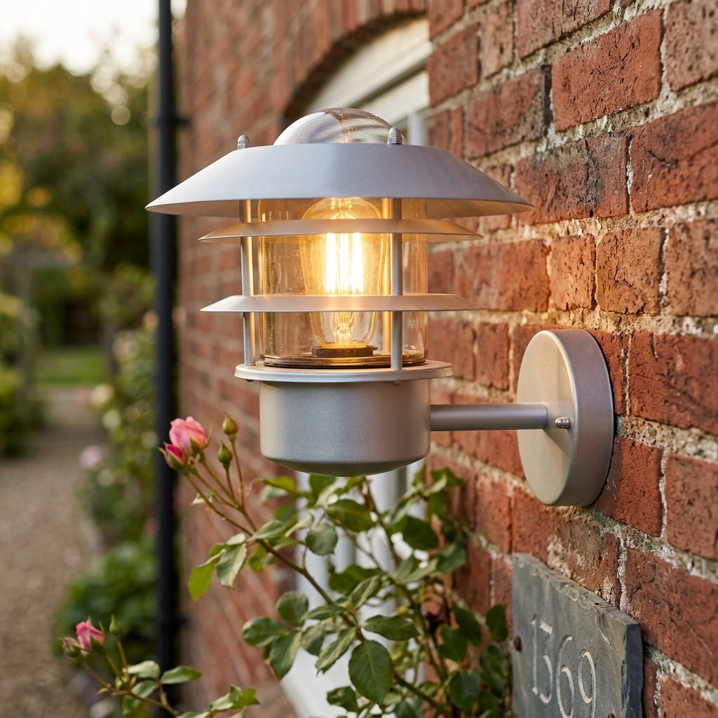 Elstead Helsingor Silver Outdoor Wall Light