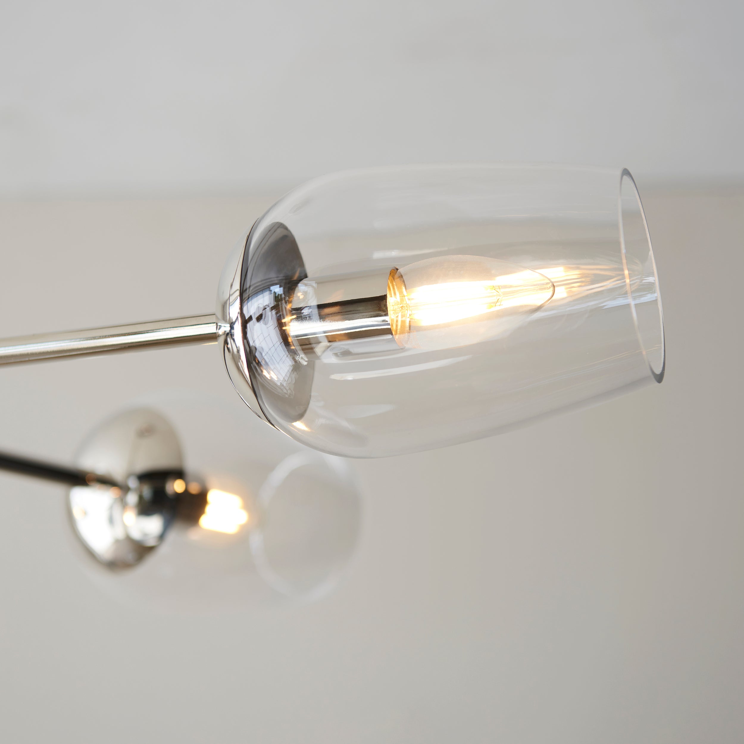 Maeve 6 Light Nickel Pendant - Glass Shades
