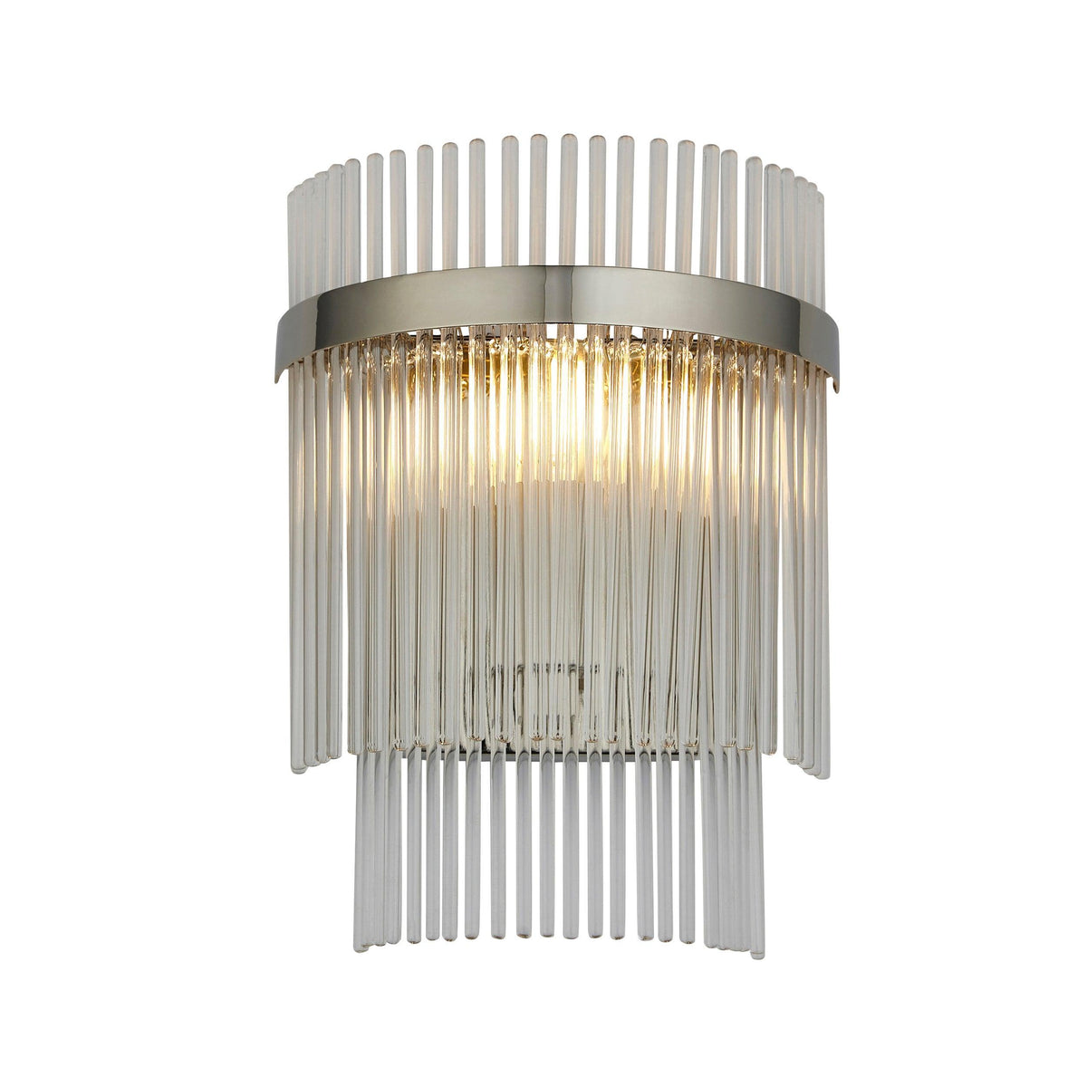 Marietta Nickel Wall Light - Glass Rod Shade-OB-180926