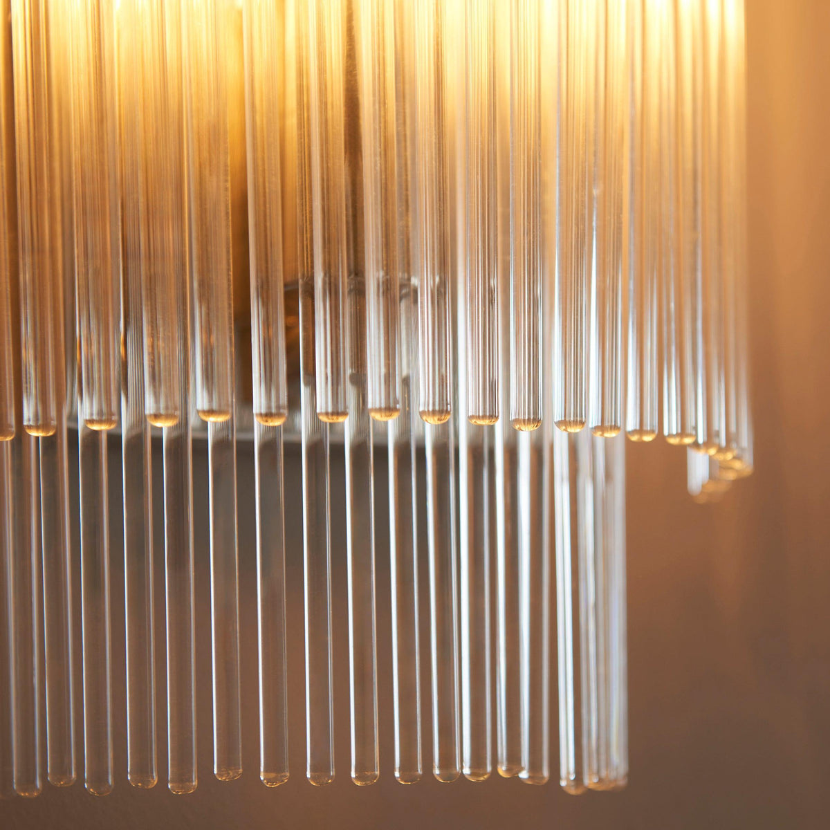 Marietta Nickel Wall Light - Glass Rod Shade-OB-180926