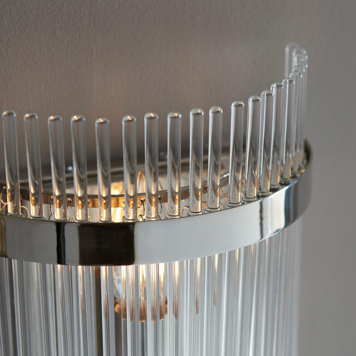Marietta Nickel Wall Light - Glass Rod Shade-OB-180926