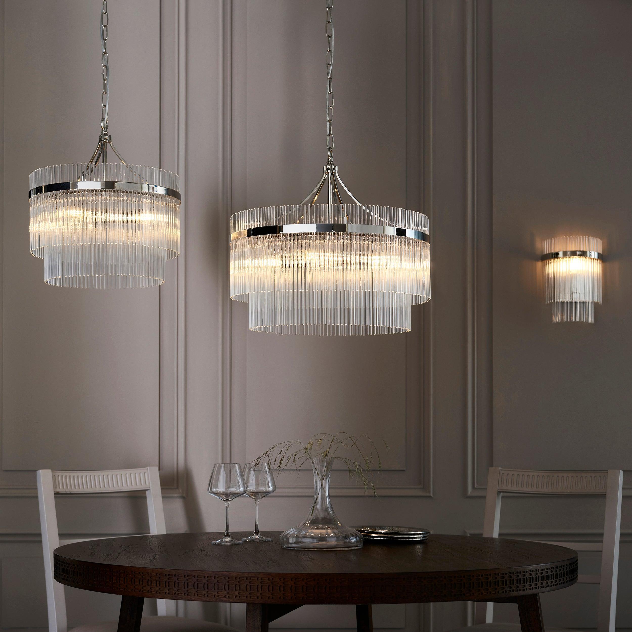 Marietta Nickel Wall Light - Glass Rod Shade-warehouse-clearance-020426