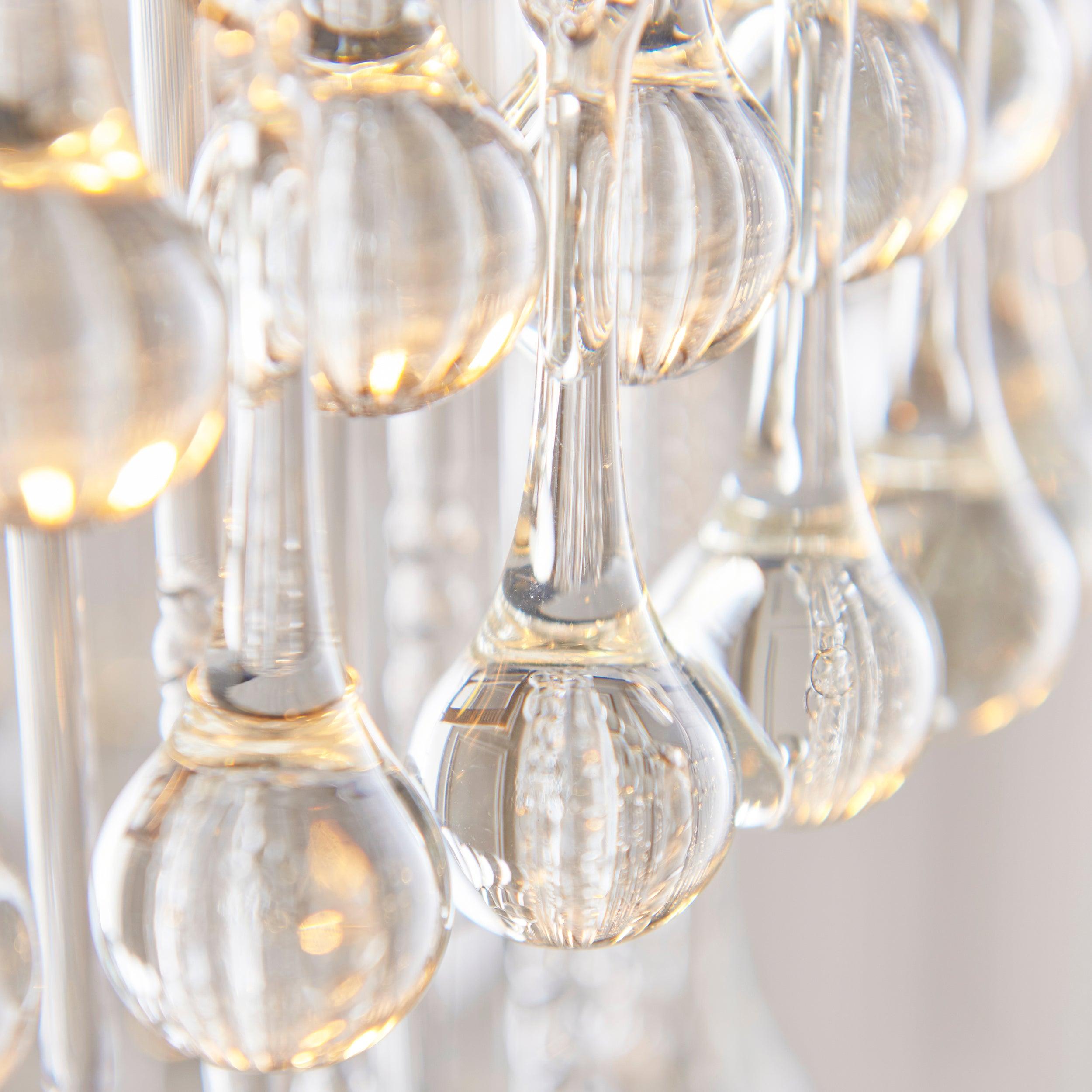 Genevieve Brass and Clear Glass Droplet Ceiling Pendant