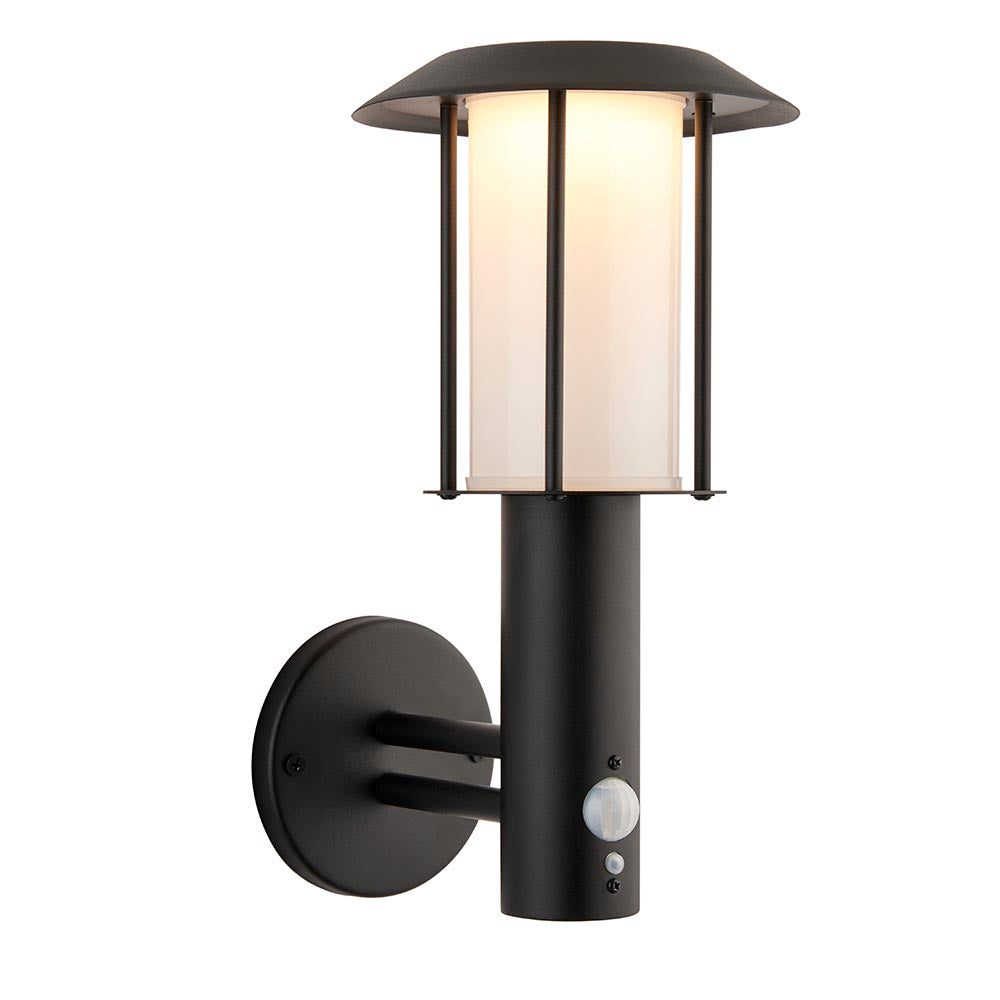 Tarrow Solar Black Outdoor PIR Wall Light 106467 by Endon Lighting