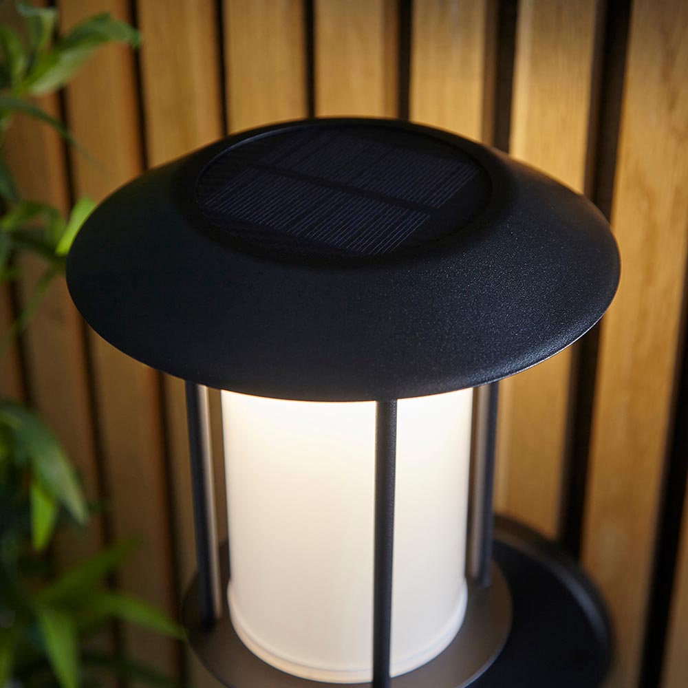 Tarrow Solar Black Outdoor PIR Wall Light