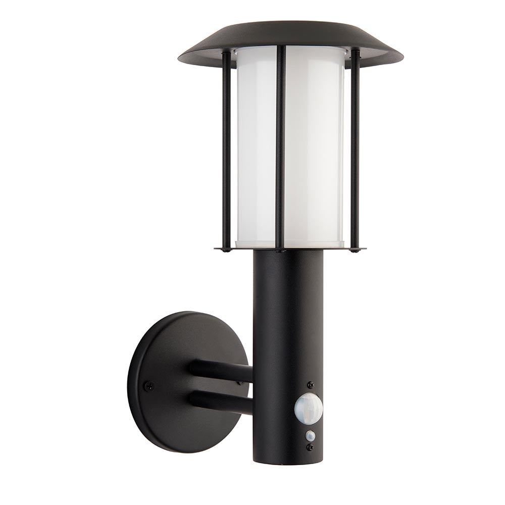 Tarrow Solar Black Outdoor PIR Wall Light