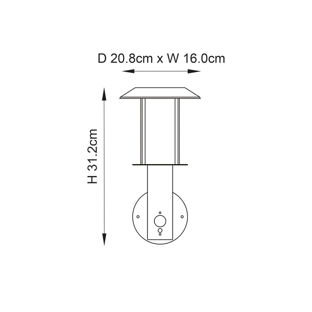 Tarrow Solar Black Outdoor PIR Wall Light
