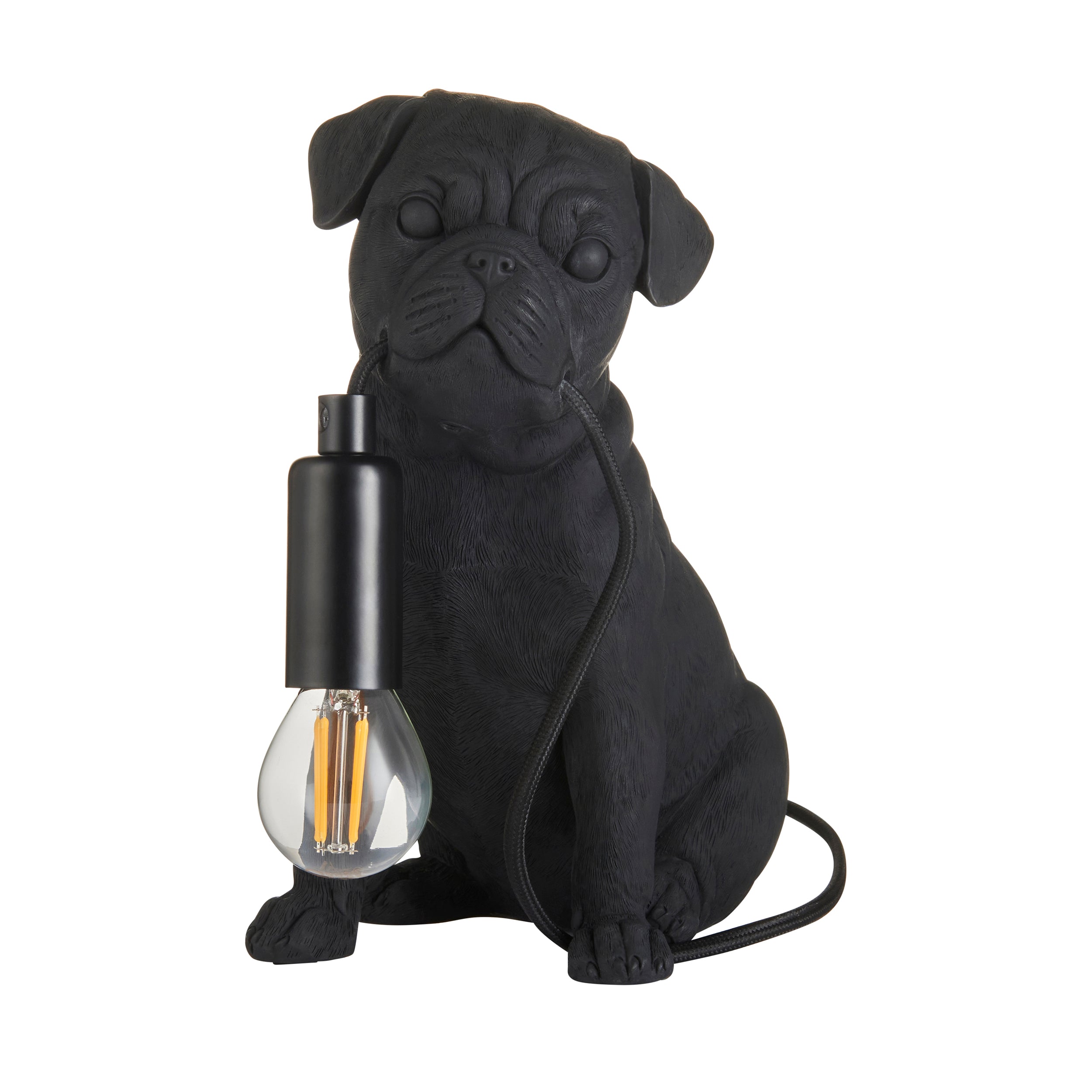 Pug Puppy Black Dog Table Lamp