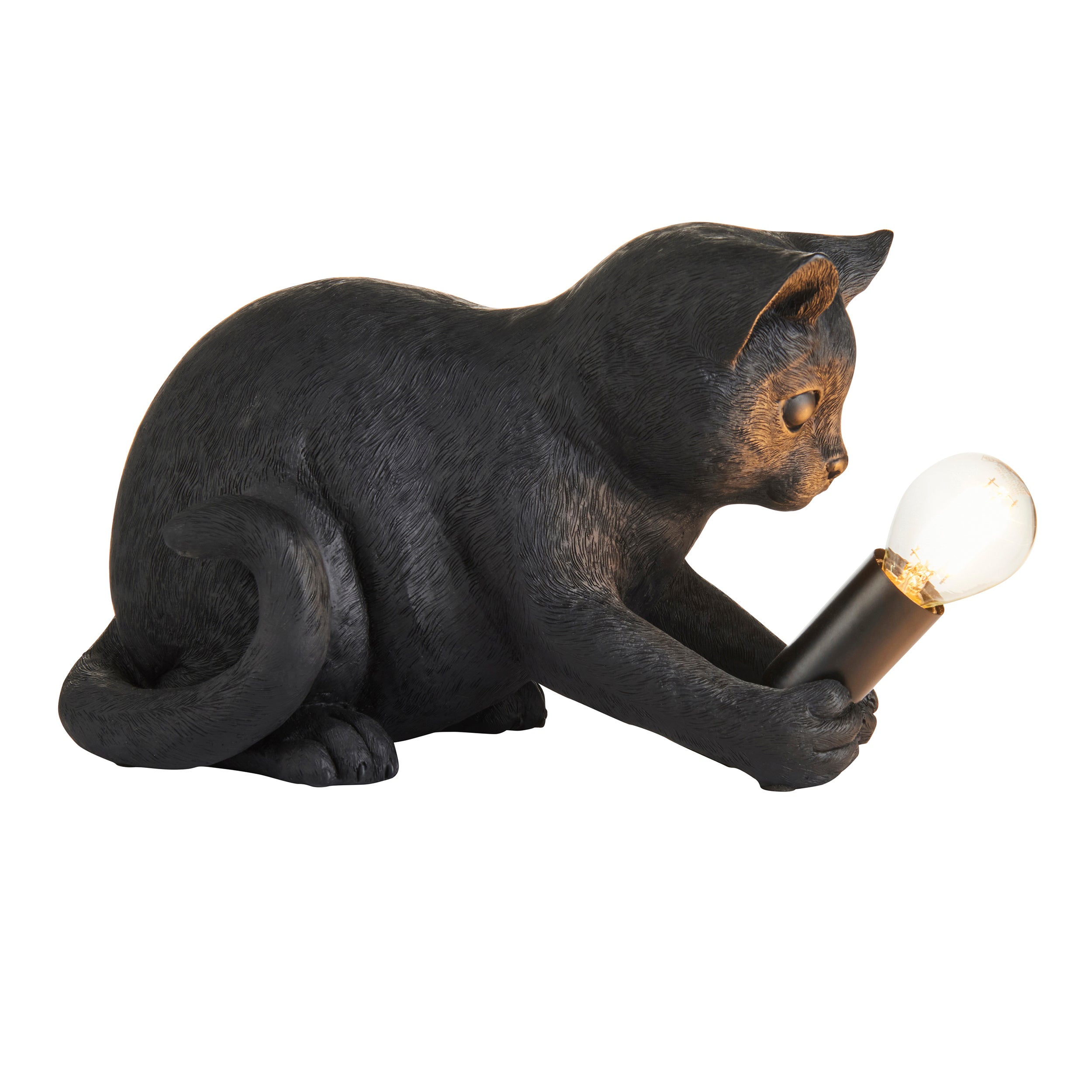 Kitten Black Cat Table Lamp 107390 by Endon Lighting