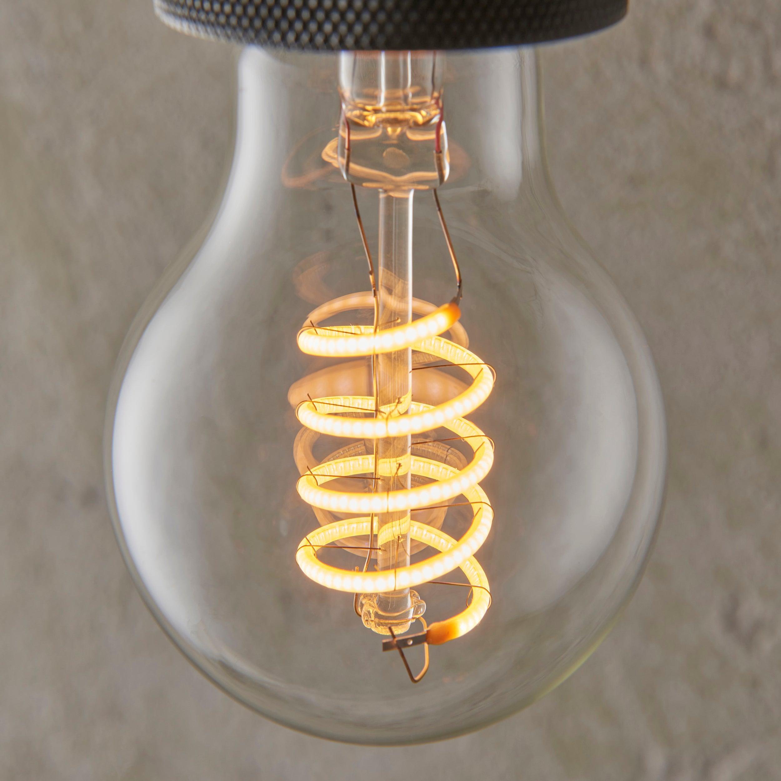 Spiral E27 Clear Glass LED Filament GLS Dimmable 4w Light Bulb 107773_Close-up