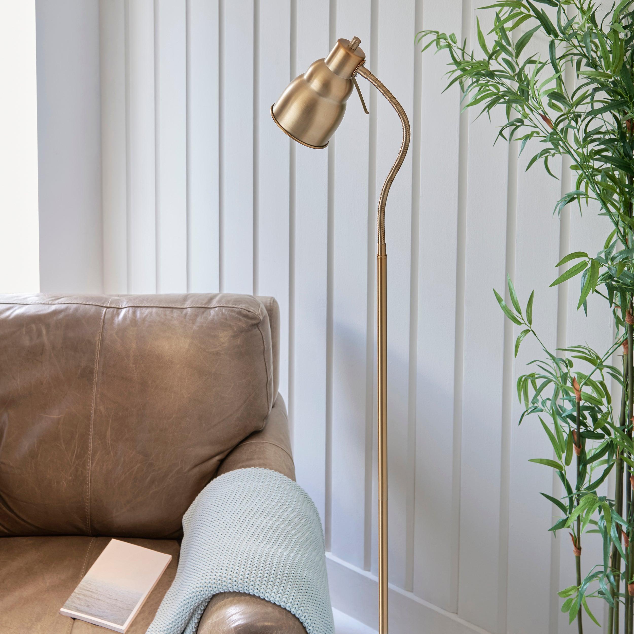 Classic Flexi Brass Reader Floor Lamp