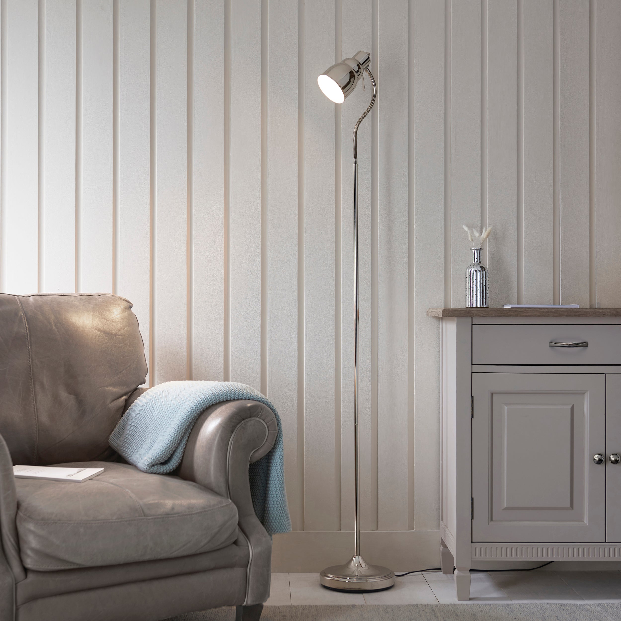Classic Flexi Nickel Reader Floor Lamp