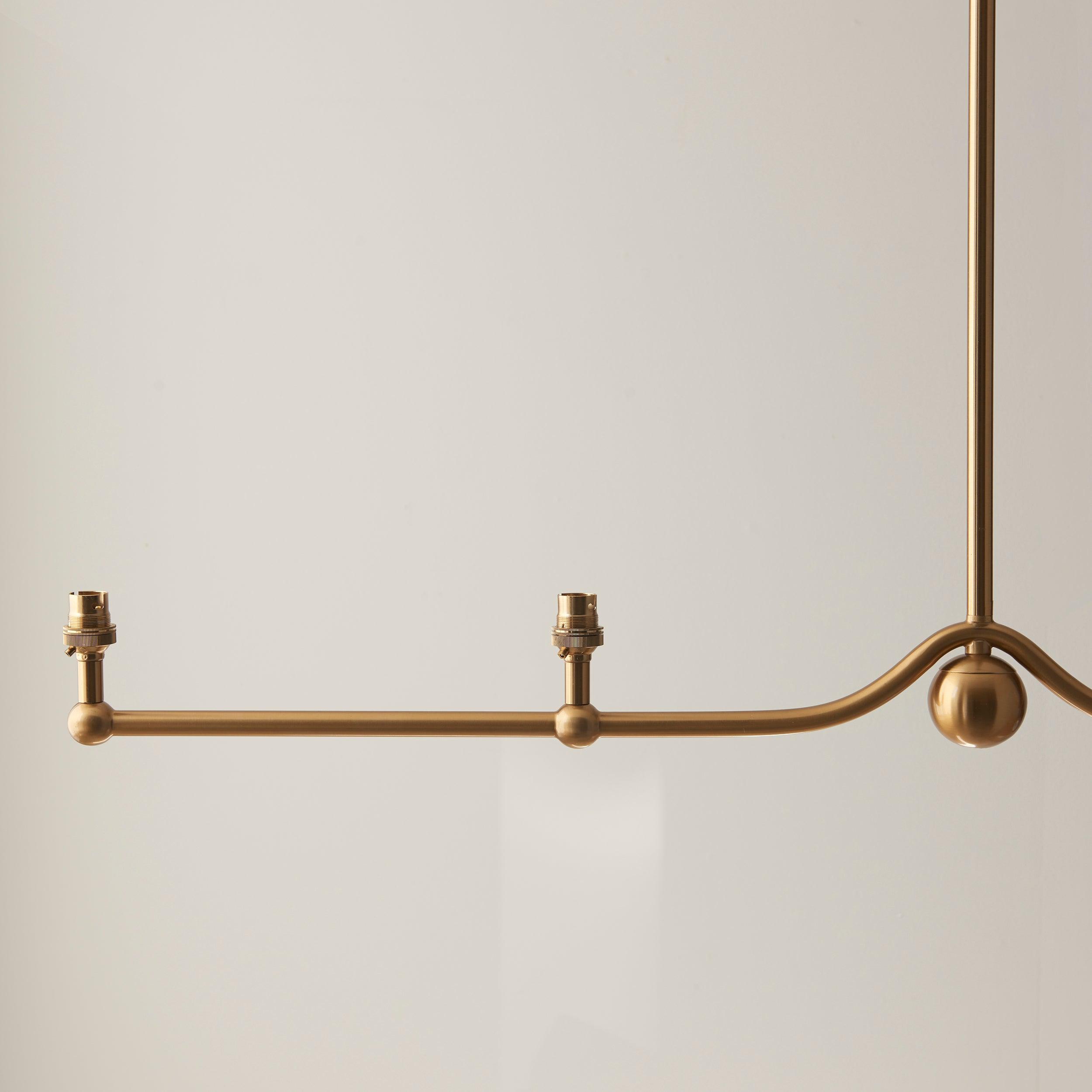Santiago 4 Light Linear Brass Pendant Fitting