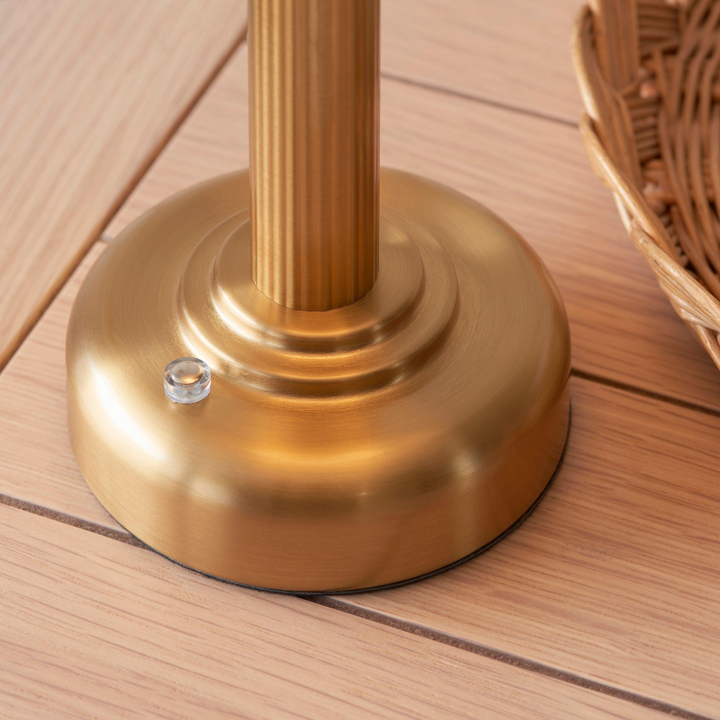 bridport rechargeable led cordless dimmable brass table lamp by Endon Lighting Living Room Unlit Shot