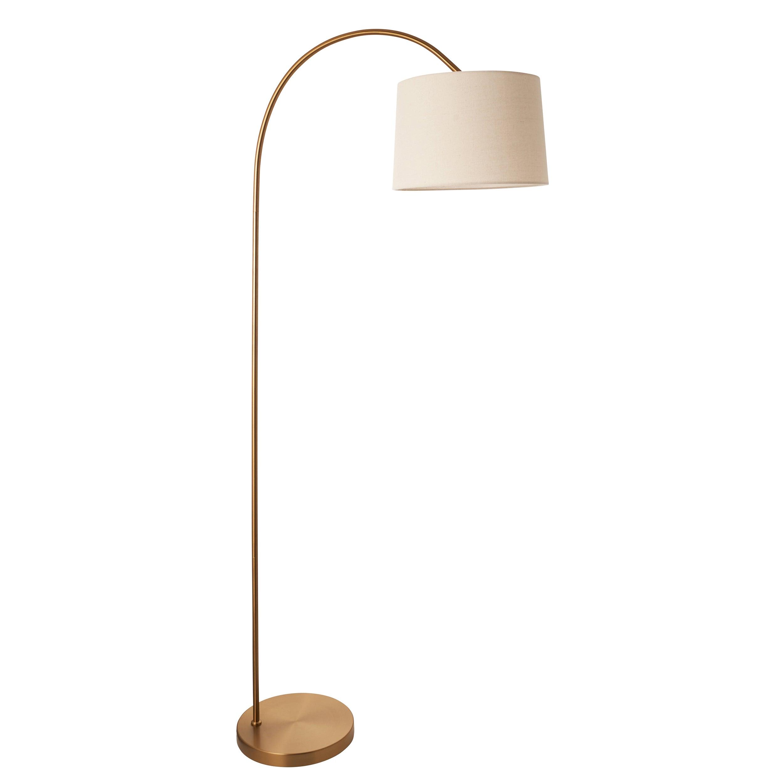 carlson brass modern floor lamp natural shade by Endon Lighting Kitchen Lights