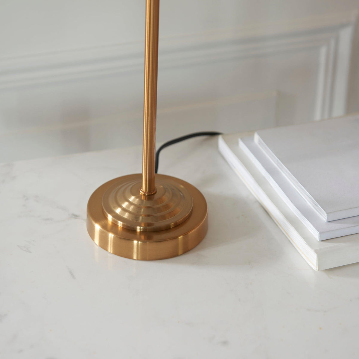 Endon Highclere Vintage Brass Table Lamp - Natural Shade-warehouse-180926