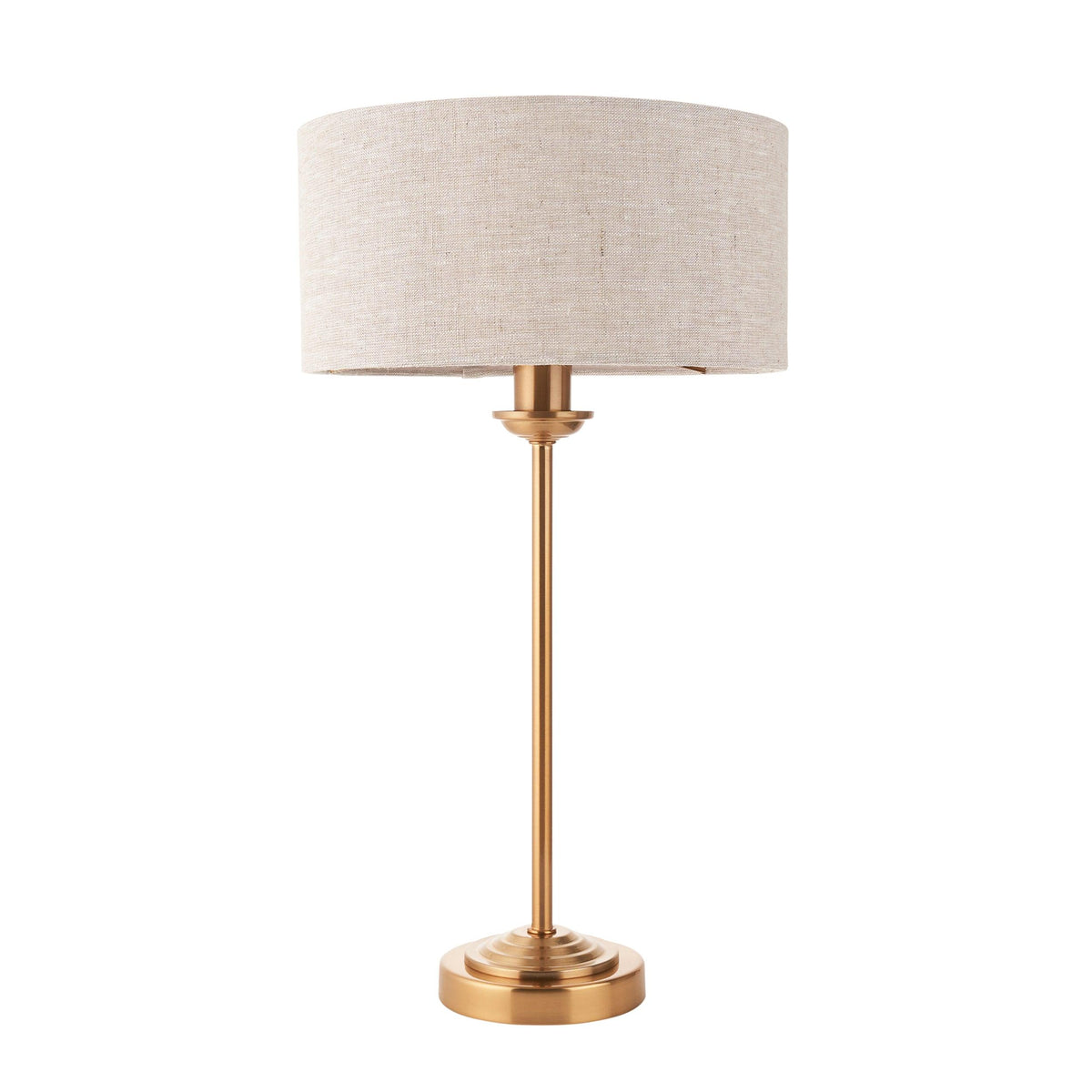 Endon Highclere Vintage Brass Table Lamp - Natural Shade-warehouse-180926