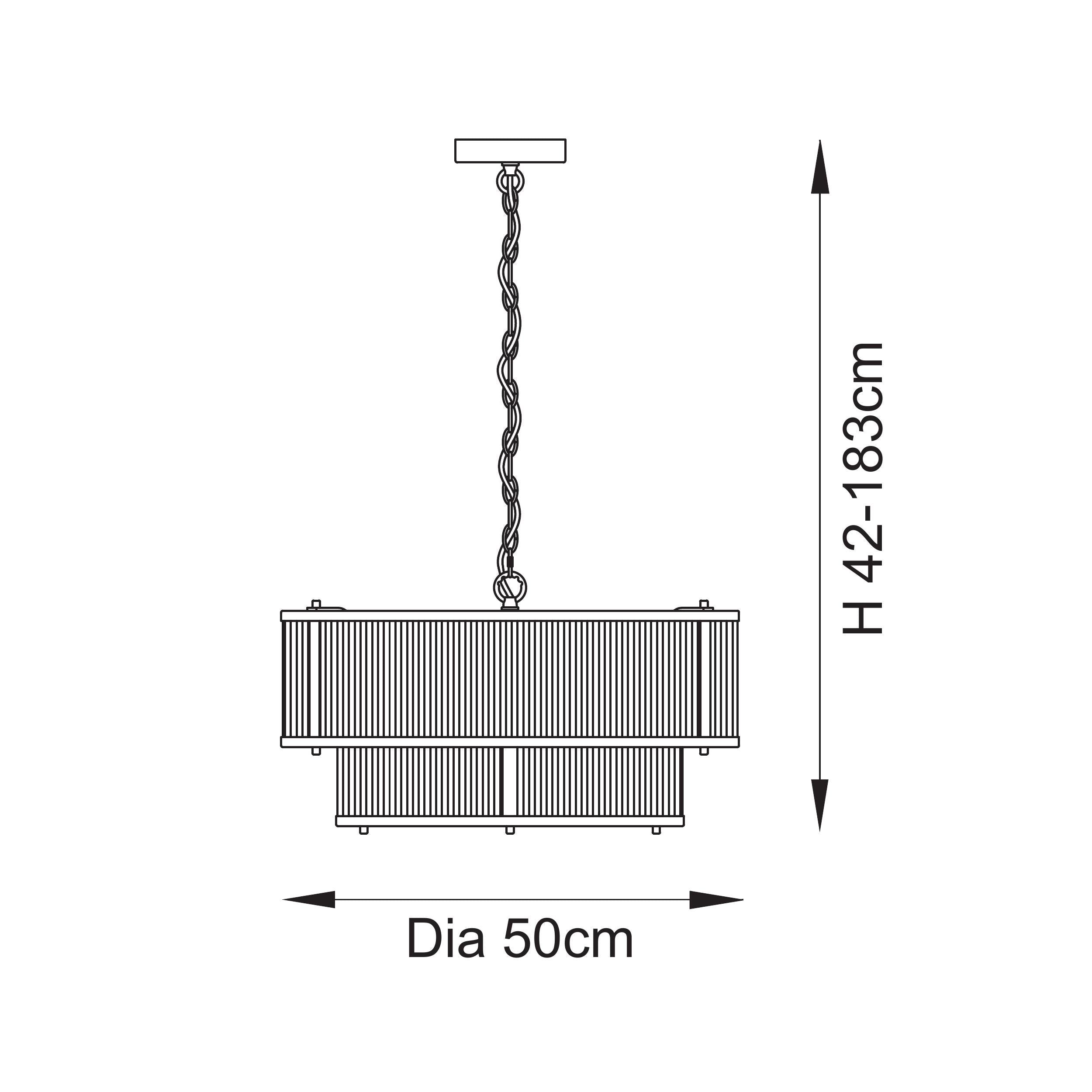 Ridgeton 5 Light Brass & Ribbed Shade Glass Pendant