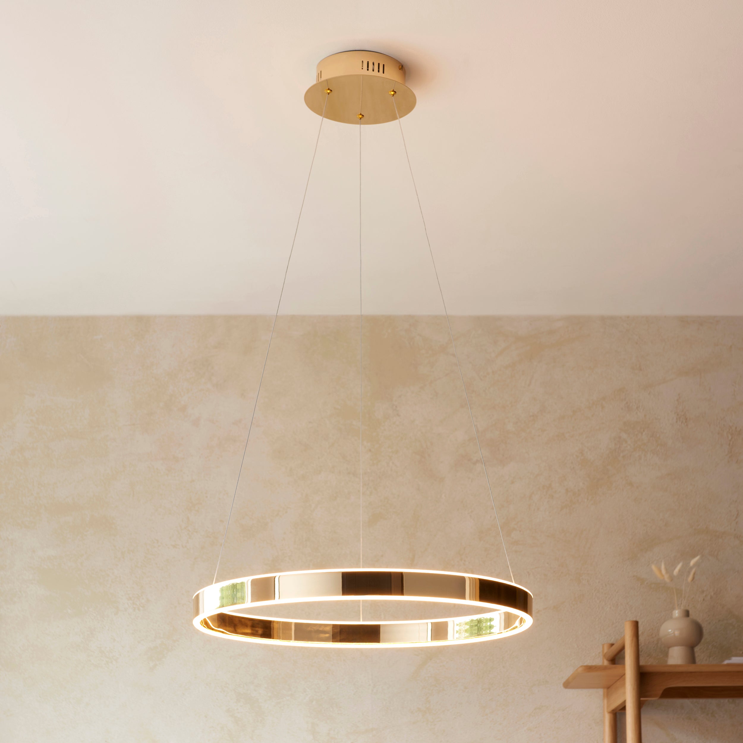 Endon Gen Ring LED Gold & Frosted Diffuser Ceiling Pendant