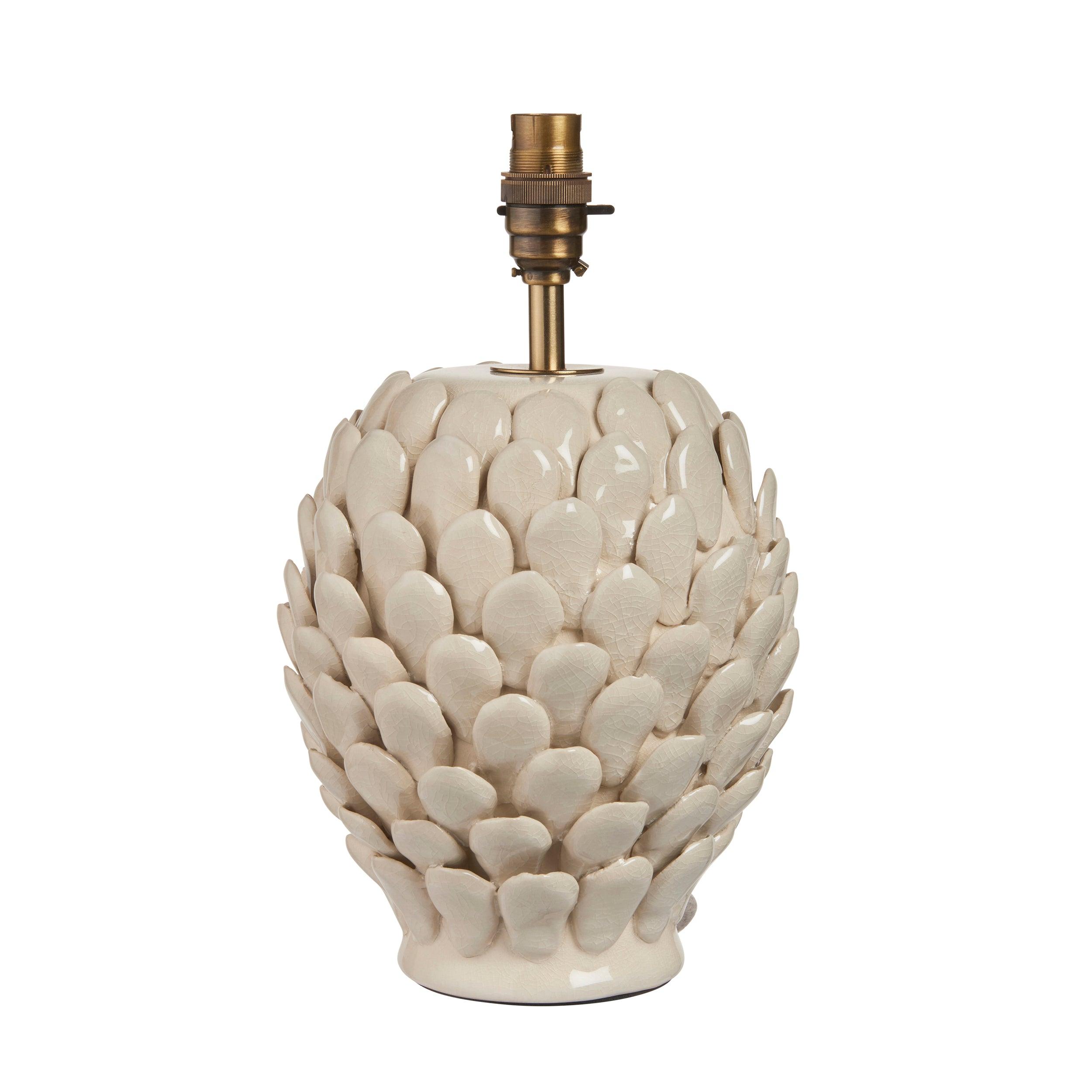 Layered Leaf White Ceramic Table Lamp Base