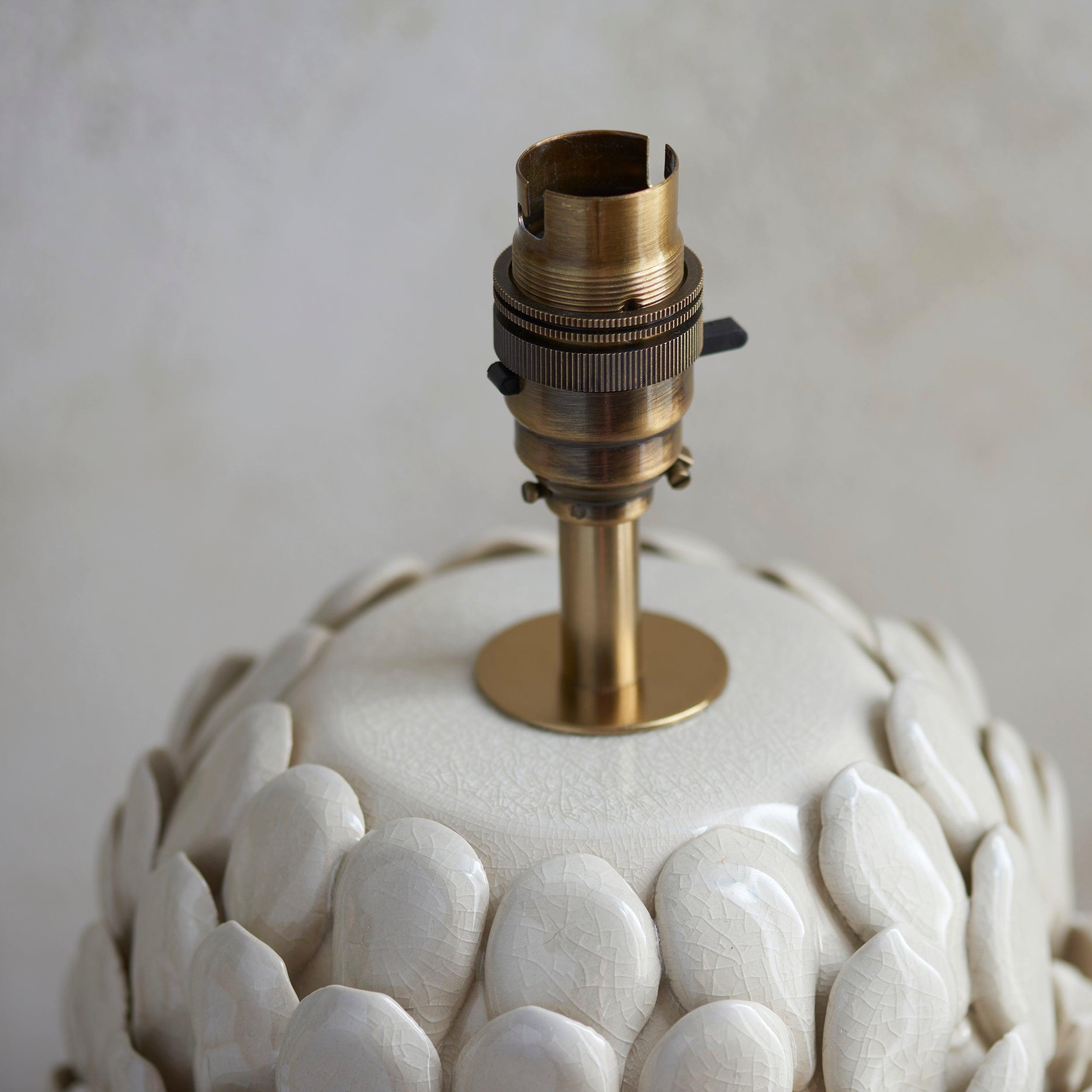 Layered Leaf White Ceramic Table Lamp Base